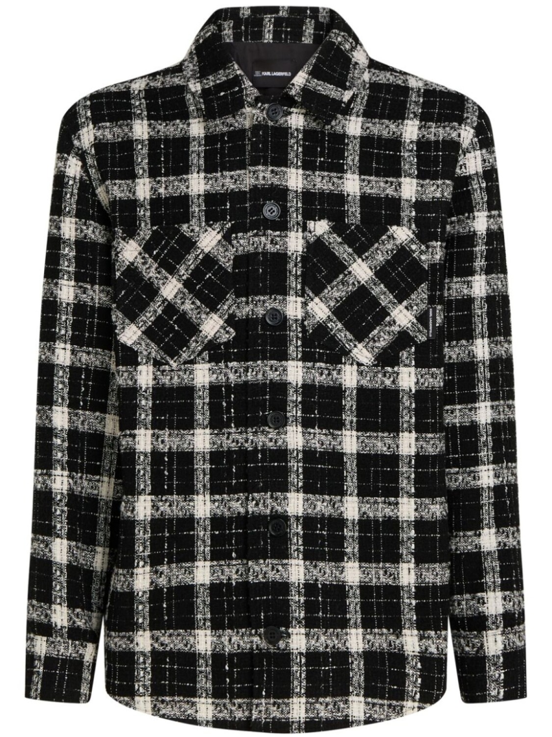 Karl Lagerfeld клетчатая рубашка из ткани букле, черный
Karl Lagerfeld клетчатая рубашка из ткани букле, черный