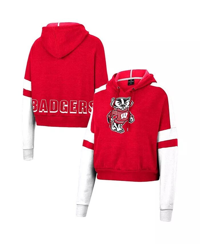 Женский укороченный пуловер с капюшоном и логотипом Heather Red Wisconsin Badgers Throwback Stripe Arch Logo Colosseum
Женский укороченный пуловер с капюшоном и логотипом Heather Red Wisconsin Badgers Throwback Stripe Arch Logo Colosseum