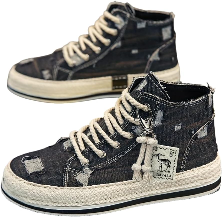 Мужские модные высокие кеды для скейтбординга, дышащие кроссовки на шнуровке, мужская обувь на каждый день Hhhchpm, черный
Мужские модные высокие кеды для скейтбординга, дышащие кроссовки на шнуровке, мужская обувь на каждый день Hhhchpm, черный