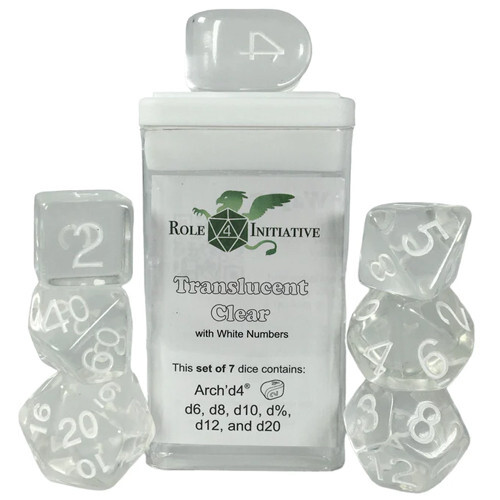 Аксессуары Role 4 Initiative R4I Dice w/Arch'd4: Translucent - Clear (7)
Аксессуары Role 4 Initiative R4I Dice w/Arch'd4: Translucent - Clear (7)