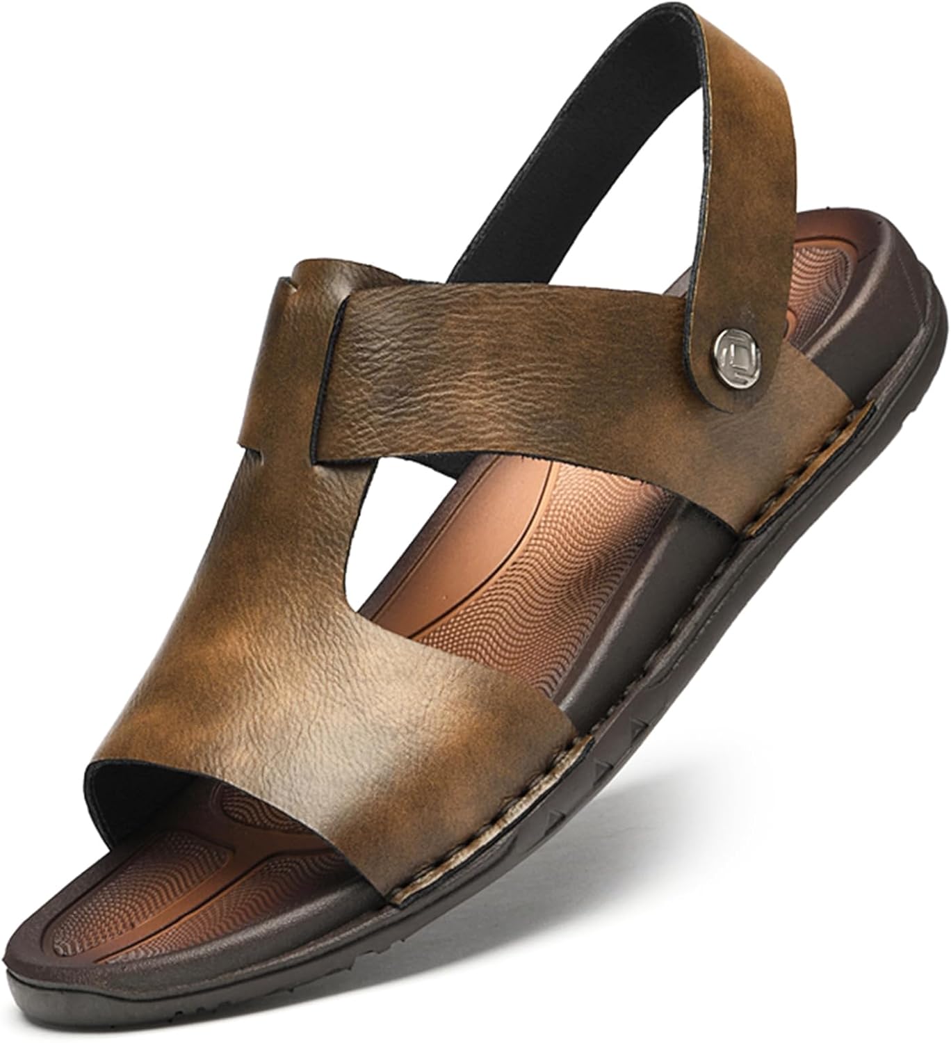 Мужские кожаные сандалии Lossarye с открытым носком, плоские, летние, с регулируемыми двухфункциональными ремешками на щиколотке, мягкой поддержкой свода стопы, повседневные, нескользящие, пляжные сандалии на бегу, коричневый
Мужские кожаные сандалии Lossarye с открытым носком, плоские, летние, с регулируемыми двухфункциональными ремешками на щиколотке, мягкой поддержкой свода стопы, повседневные, нескользящие, пляжные сандалии на бегу, коричневый