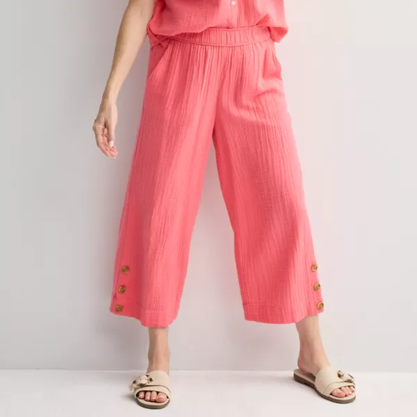 Женские укороченные льняные брюки на пуговицах без застёжки Croft & Barrow, цвет coral vista
Женские укороченные льняные брюки на пуговицах без застёжки Croft & Barrow, цвет coral vista