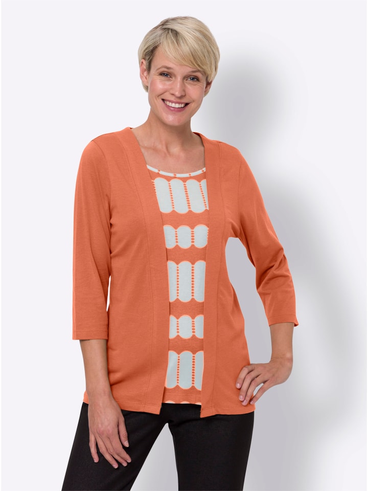 Sieh an! Футболка 2-в-1 цвета папайи
Sieh an! Футболка 2-в-1 цвета папайи