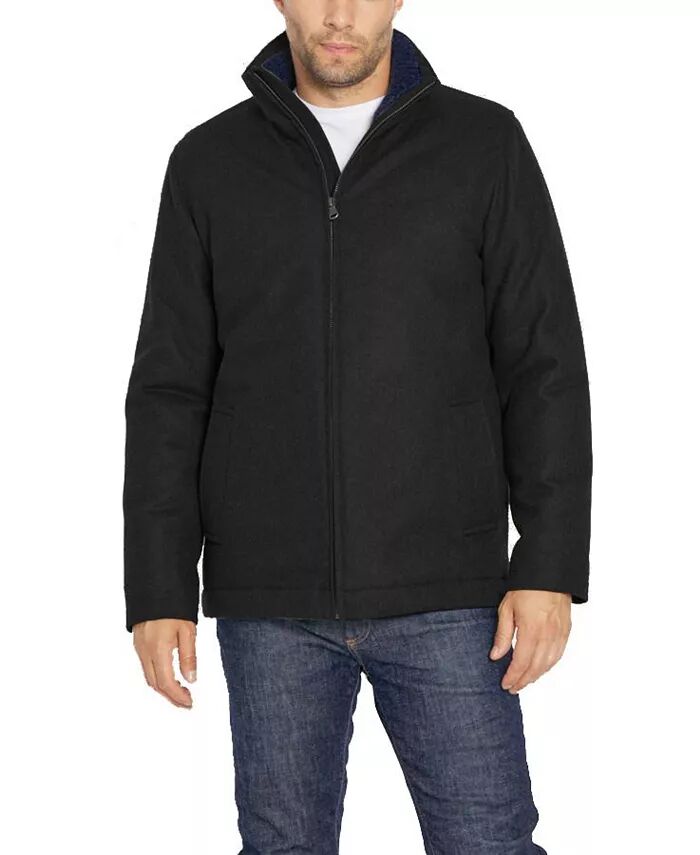 Мужская шерстяная куртка Харрингтон с трикотажным воротником IZOD, черный
Мужская шерстяная куртка Харрингтон с трикотажным воротником IZOD, черный