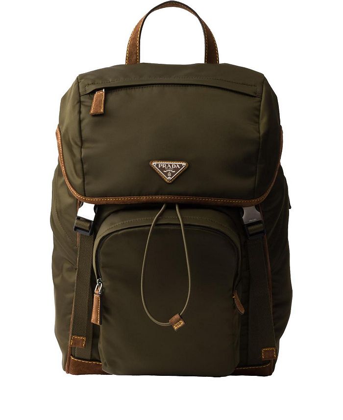 Рюкзак из переработанного нейлона и замши Prada, зеленый
Рюкзак из переработанного нейлона и замши Prada, зеленый