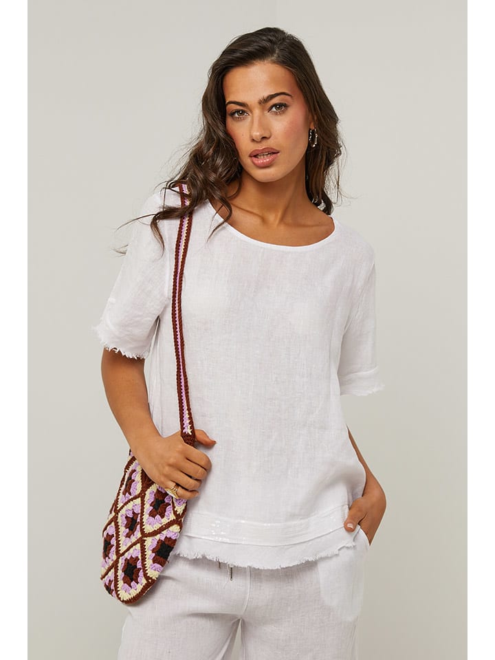 Льняная блузка белого цвета Le Monde du Lin
Льняная блузка белого цвета Le Monde du Lin