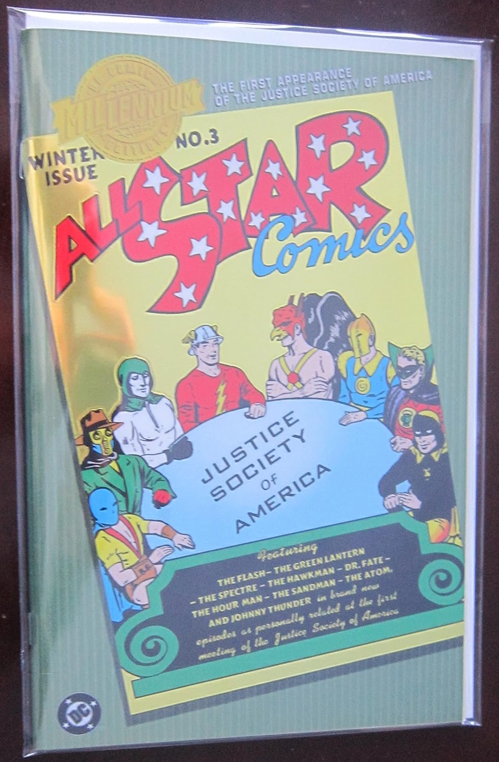 All Star Comics #3 Chromium Cover First Meeting Of The Justice Society Of America (Millennium Edition) (DC)
All Star Comics #3 Chromium Cover First Meeting Of The Justice Society Of America (Millennium Edition) (DC)