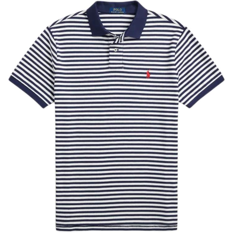 Поло с вышитым логотипом и полосками Polo Ralph Lauren, синий
Поло с вышитым логотипом и полосками Polo Ralph Lauren, синий