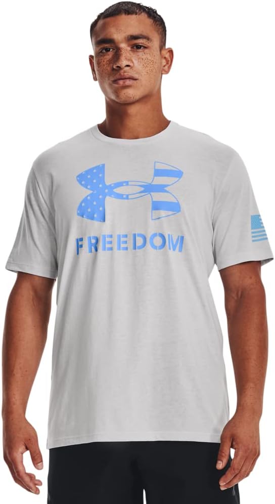 Новая мужская футболка с логотипом Freedom от Under Armour, (014) Halo Gray Light Heather/Carolina Blue
Новая мужская футболка с логотипом Freedom от Under Armour, (014) Halo Gray Light Heather/Carolina Blue