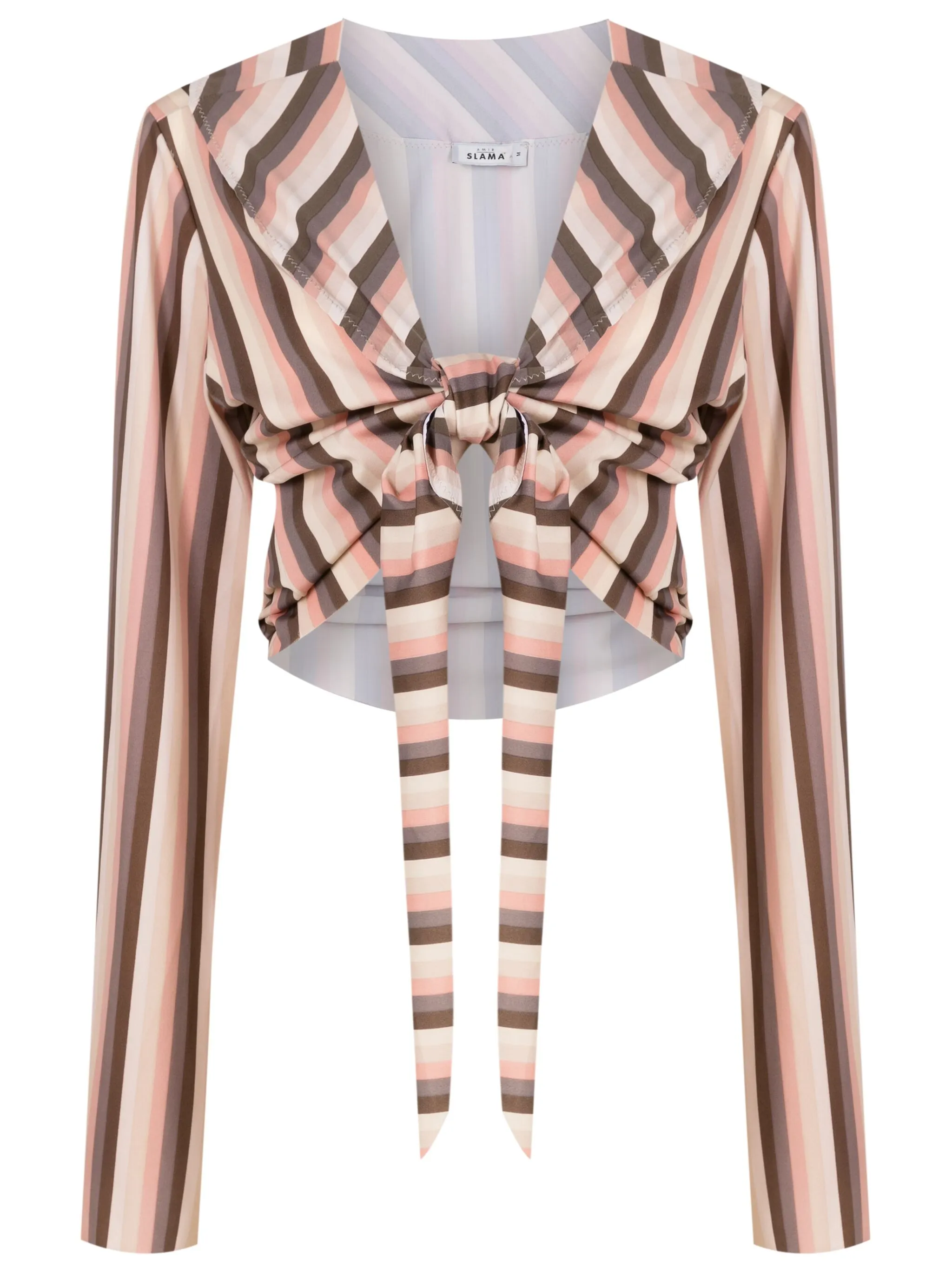 Укороченный топ в полоску с длинным рукавом Amir Slama, нейтральный
Укороченный топ в полоску с длинным рукавом Amir Slama, нейтральный