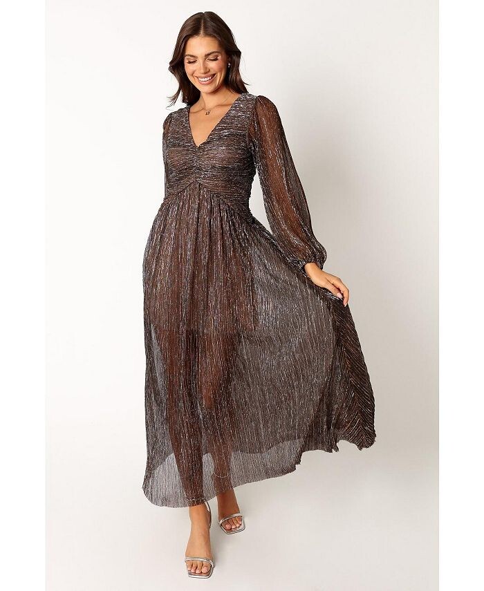 Женское блестящее платье миди с длинными рукавами Petal and Pup, золото
Женское блестящее платье миди с длинными рукавами Petal and Pup, золото