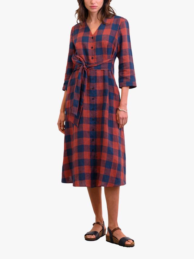 Платье из чистого льна с галстуком в клетку спереди Celtic & Co., цвет Rust/Navy
Платье из чистого льна с галстуком в клетку спереди Celtic & Co., цвет Rust/Navy
