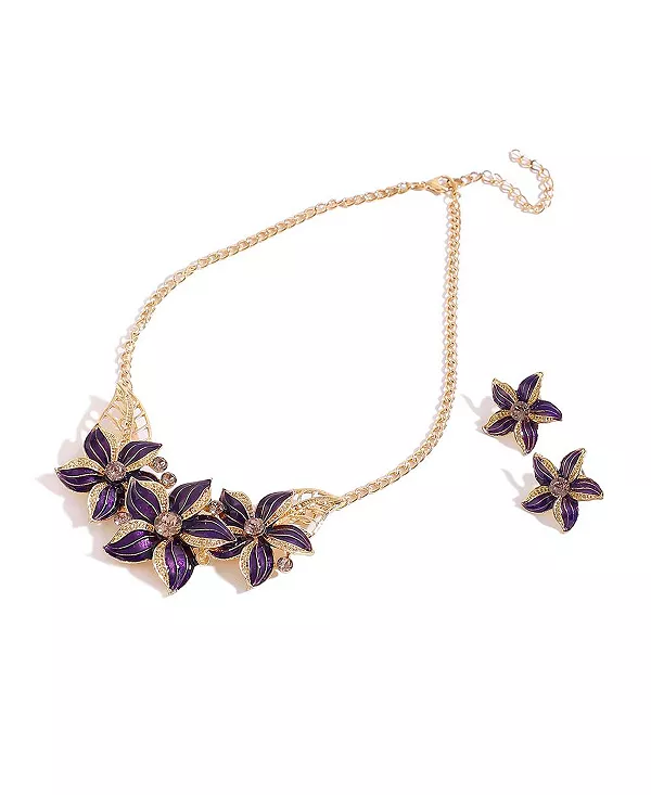 Женское фиолетовое эмалевое колье и серьги в виде цветов (комплект из 2 шт.) Sohi, purple
Женское фиолетовое эмалевое колье и серьги в виде цветов (комплект из 2 шт.) Sohi, purple