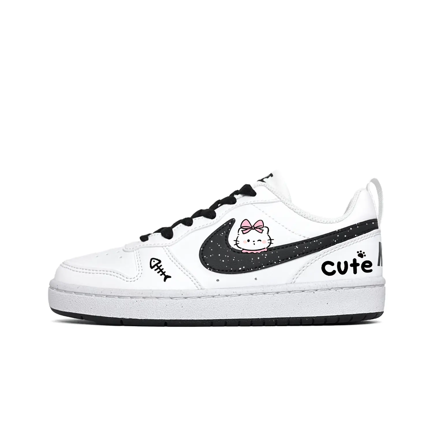 Nike Детские низкие скейтбордистские кроссовки Court Borough Winking Cute, черные и белые, для подростков
Nike Детские низкие скейтбордистские кроссовки Court Borough Winking Cute, черные и белые, для подростков