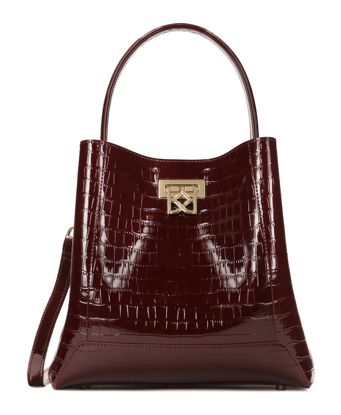 Сумка из лакированной кожи с тиснением бордового цвета Kazar, коричневый
Сумка из лакированной кожи с тиснением бордового цвета Kazar, коричневый