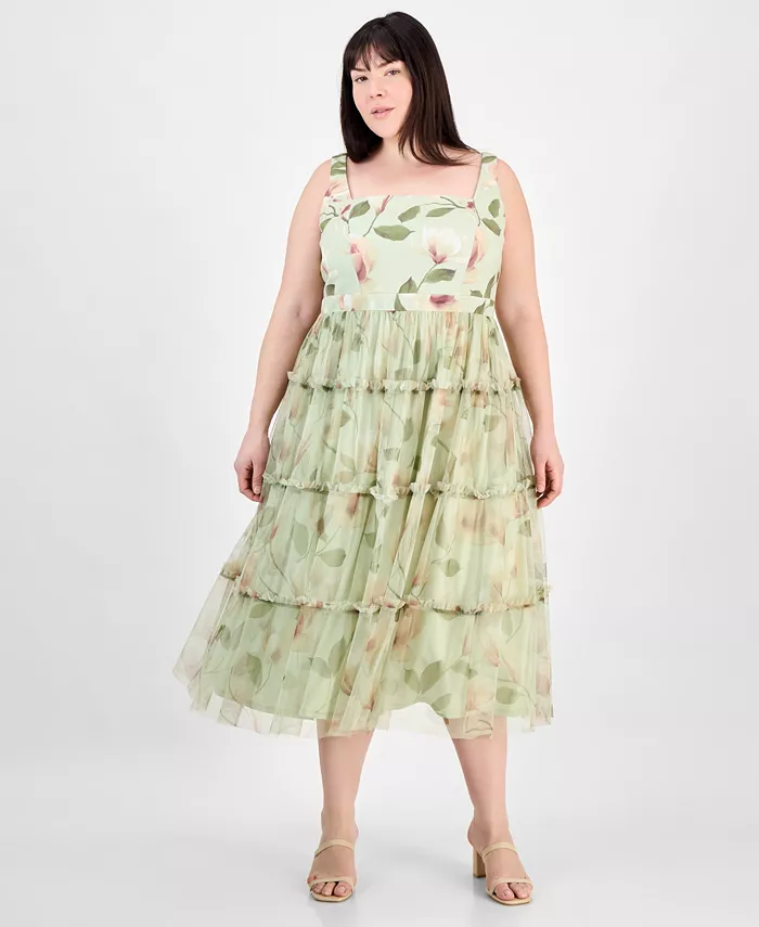 Женское многоярусное платье миди Adrianna, зеленый
Женское многоярусное платье миди Adrianna, зеленый