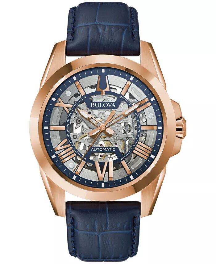 Мужские автоматические классические часы Sutton с синим кожаным ремешком, 46 мм Bulova
Мужские автоматические классические часы Sutton с синим кожаным ремешком, 46 мм Bulova