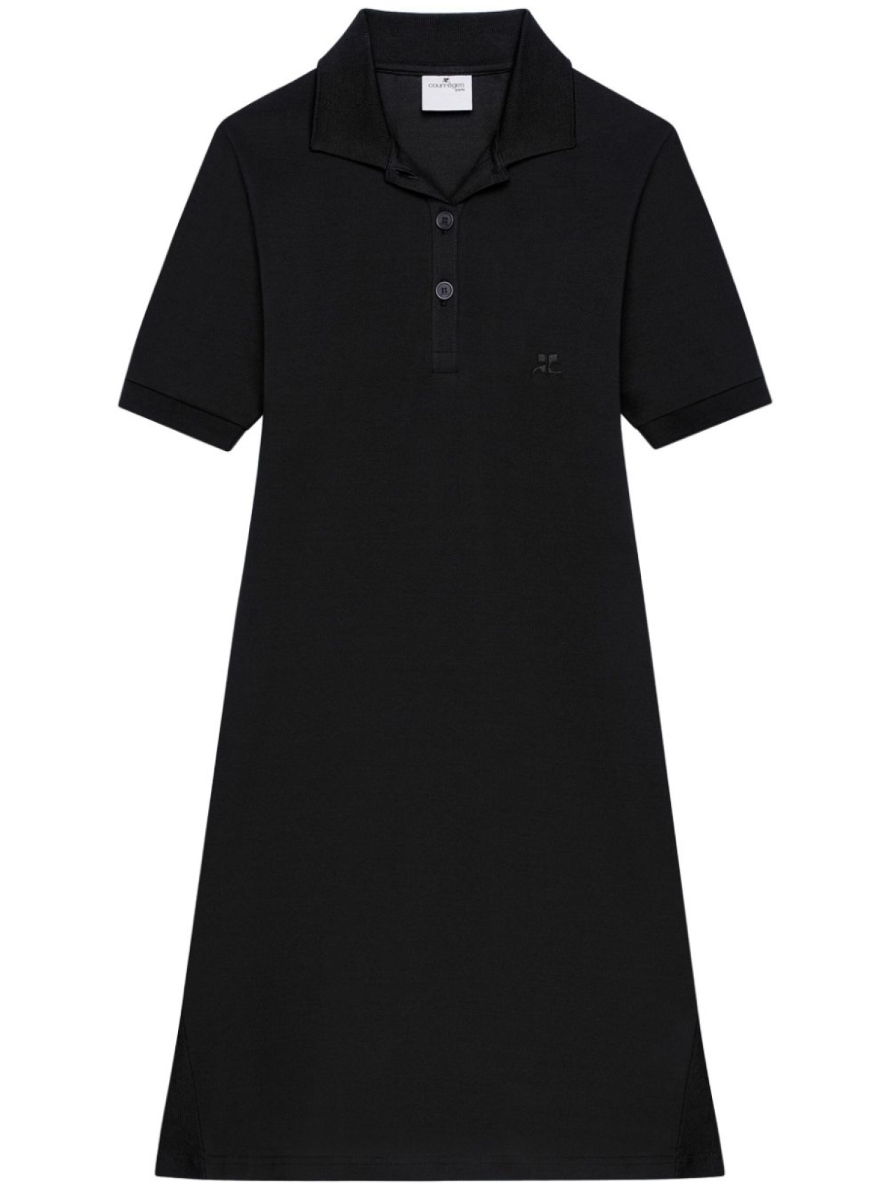Courrèges платье мини с воротником поло, черный 
Courrèges платье мини с воротником поло, черный