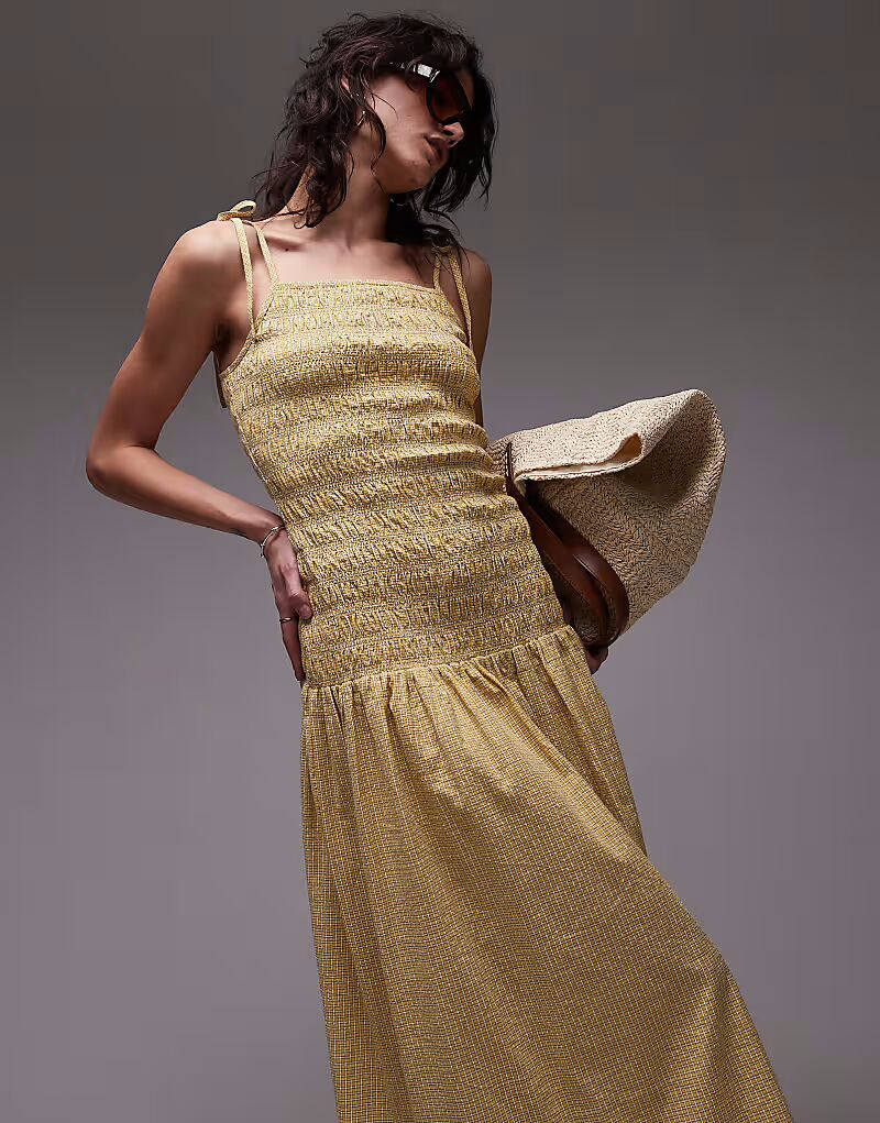 Платье миди Topshop Cami со сборками в желтую клетку
Платье миди Topshop Cami со сборками в желтую клетку