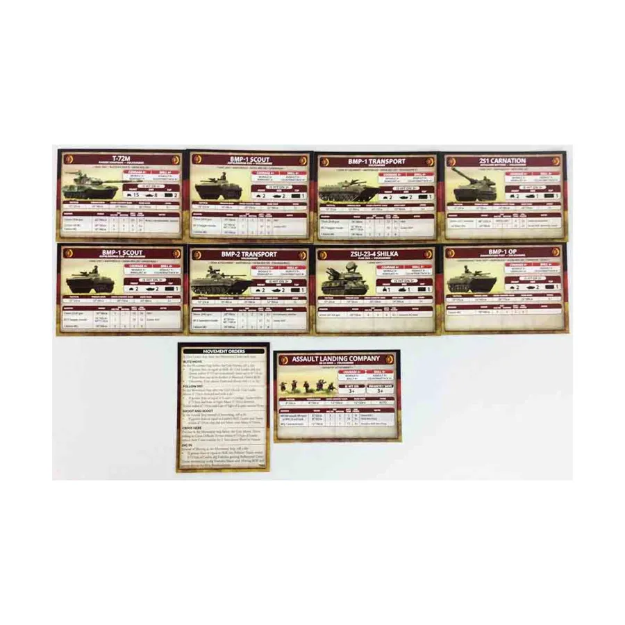 Набор карточек восточногерманских танковых и мотострелковых батальонов, Team Yankee - World War III - Core & Assorted 
Набор карточек восточногерманских танковых и мотострелковых батальонов, Team Yankee - World War III - Core & Assorted