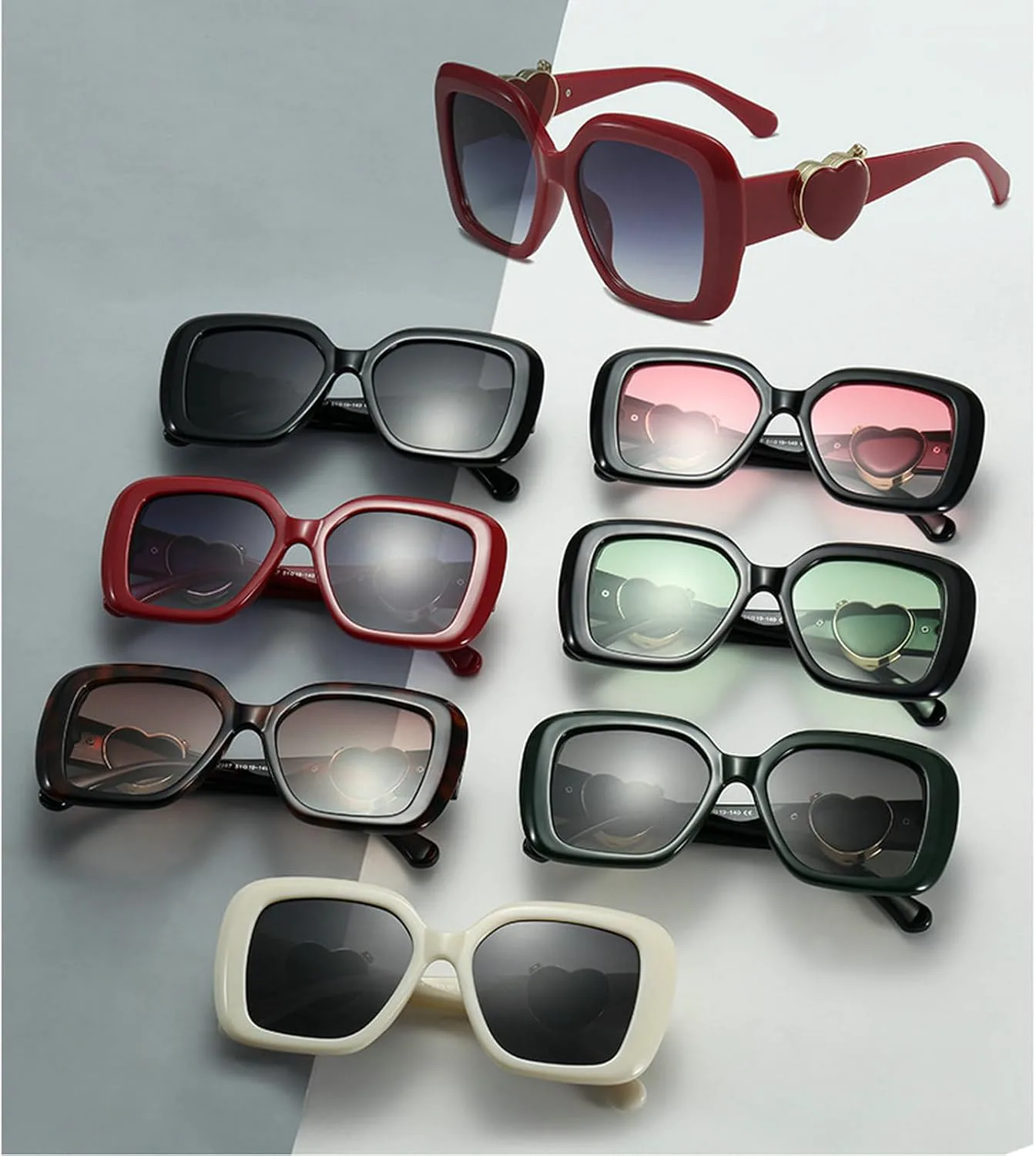 Ретро-солнцезащитные очки большого квадратного размера для женщин и мужчин, стильные, в форме сердца, модные, с защитой от УФ-излучения UV400 mincl, Black Green
Ретро-солнцезащитные очки большого квадратного размера для женщин и мужчин, стильные, в форме сердца, модные, с защитой от УФ-излучения UV400 mincl, Black Green