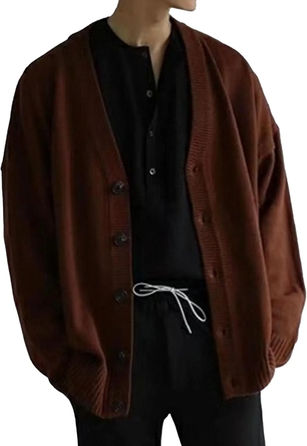 Мужской модный кардиган с V-образным вырезом, свободный, однотонный Maiyifu-GJ
Мужской модный кардиган с V-образным вырезом, свободный, однотонный Maiyifu-GJ