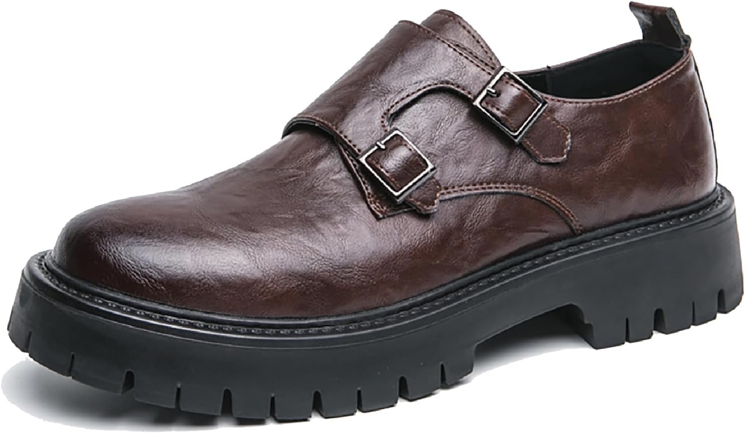 Мужские кожаные лоферы на платформе с пряжкой, классический круглый носок, противоскользящая ребристая подошва, массивные лоферы без шнурков для делового и официального стиля Egebs, коричневый
Мужские кожаные лоферы на платформе с пряжкой, классический круглый носок, противоскользящая ребристая подошва, массивные лоферы без шнурков для делового и официального стиля Egebs, коричневый