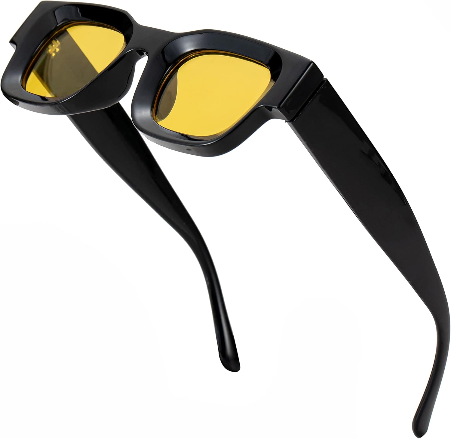 Солнцезащитные очки в стиле ретро прямоугольной формы с поляризацией для женщин и мужчин с маленьким лицом, массивная квадратная оправа, защита UV400 Teumire, A02 Black/Clear Yellow
Солнцезащитные очки в стиле ретро прямоугольной формы с поляризацией для женщин и мужчин с маленьким лицом, массивная квадратная оправа, защита UV400 Teumire, A02 Black/Clear Yellow