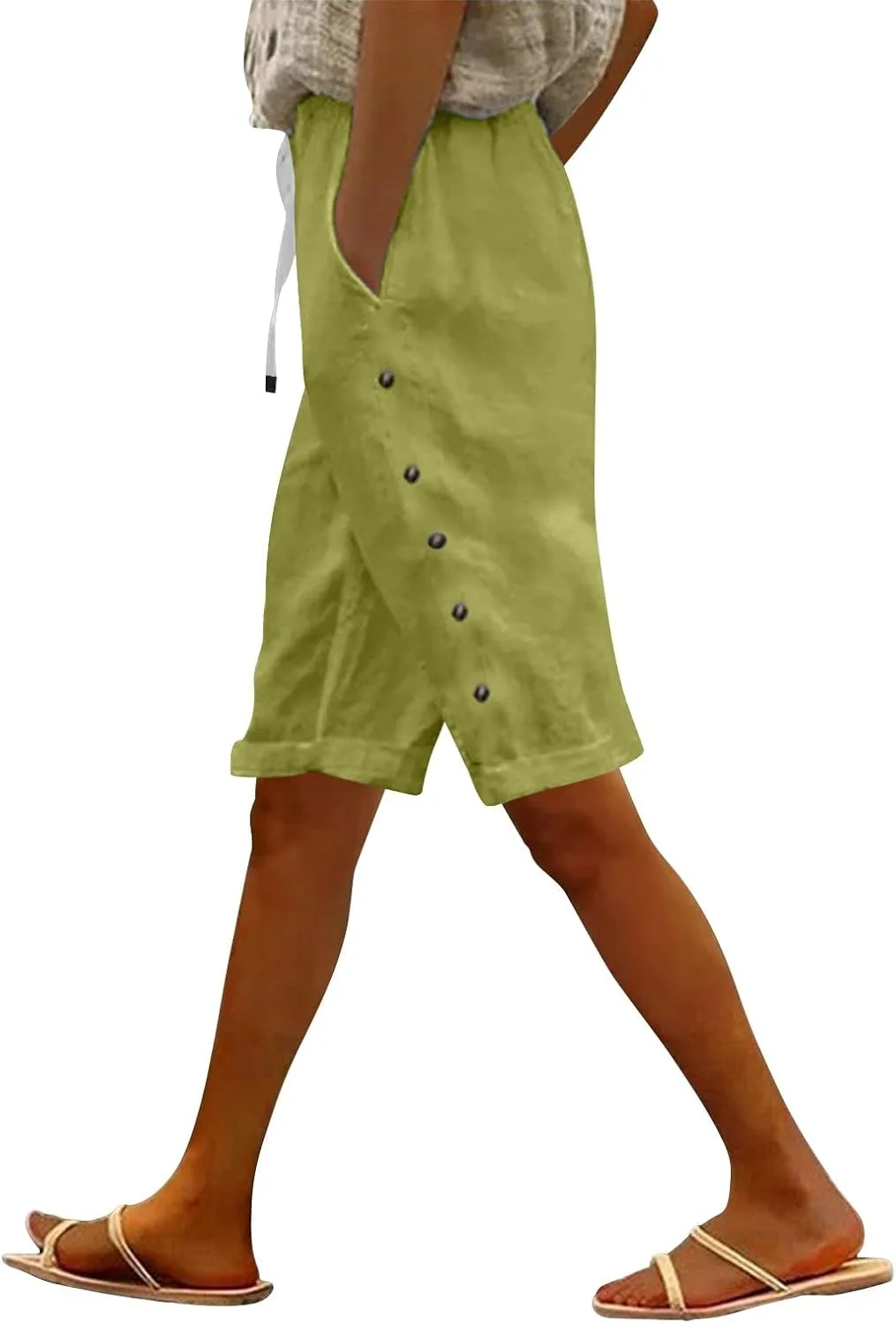 PIFAME женские бермуды, льняные шорты для женщин, плюс сайз
PIFAME женские бермуды, льняные шорты для женщин, плюс сайз