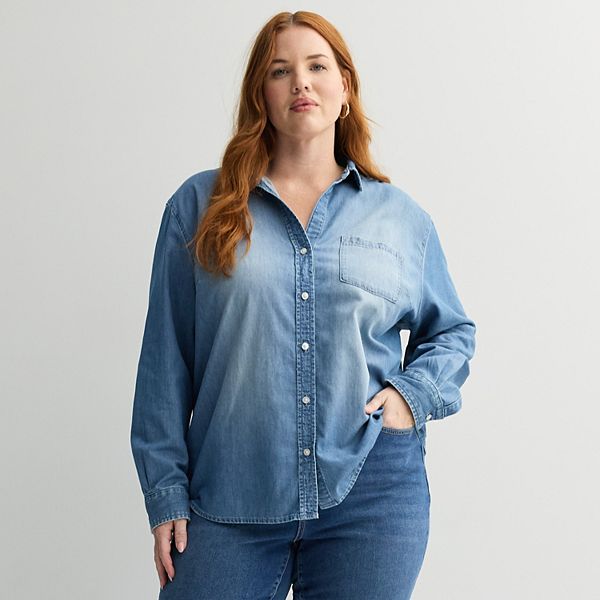 Джинсовая рубашка на пуговицах Plus size Sonoma Goods For Life
Джинсовая рубашка на пуговицах Plus size Sonoma Goods For Life