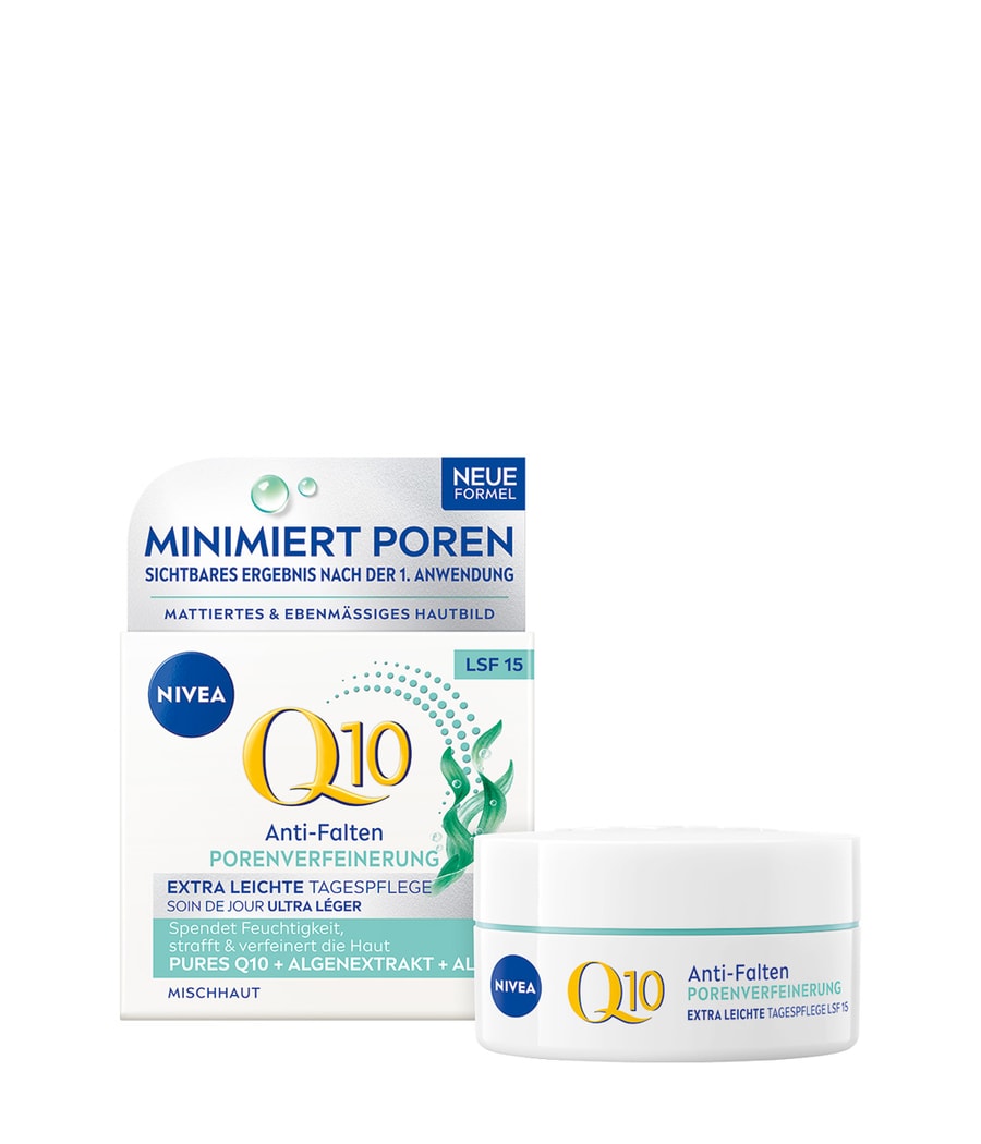 Дневной крем NIVEA Q10 Anti-Falten Power Porenverfeinernde Tagespflege LSF 15, 50 ml
Дневной крем NIVEA Q10 Anti-Falten Power Porenverfeinernde Tagespflege LSF 15, 50 ml