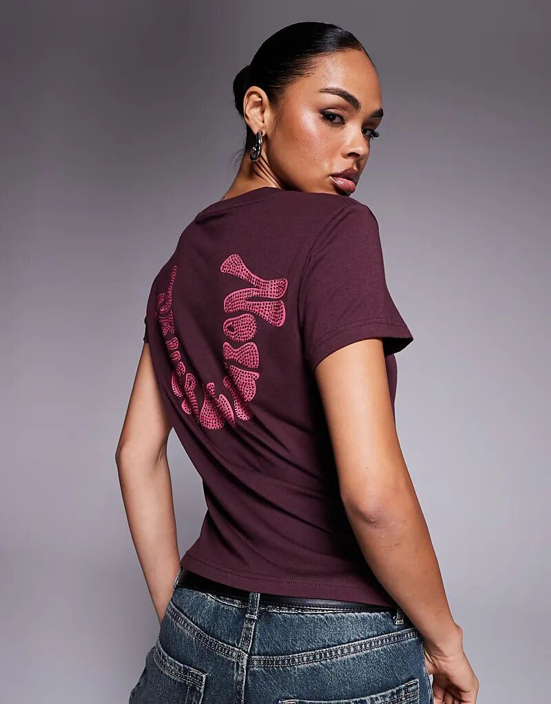 Детская футболка True Religion с принтом логотипа на спине в виде страз, бордового цвета
Детская футболка True Religion с принтом логотипа на спине в виде страз, бордового цвета