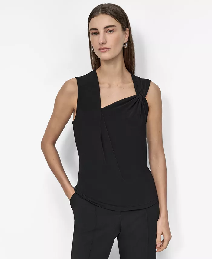 Женский топ без рукавов с асимметричным вырезом DKNY, черный
Женский топ без рукавов с асимметричным вырезом DKNY, черный
