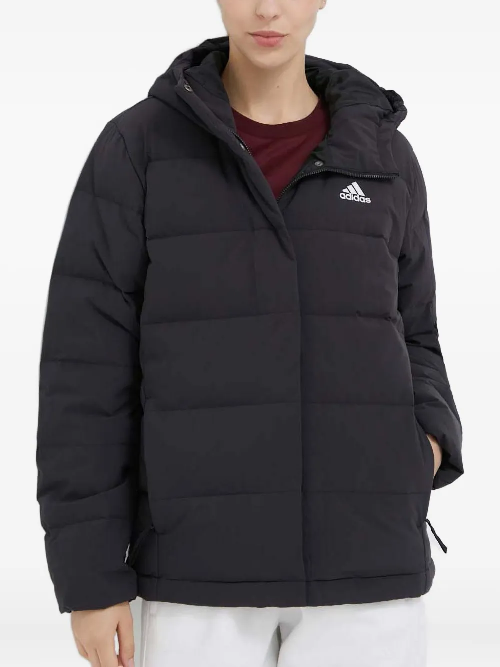 Стеганая куртка с капюшоном adidas, черный
Стеганая куртка с капюшоном adidas, черный