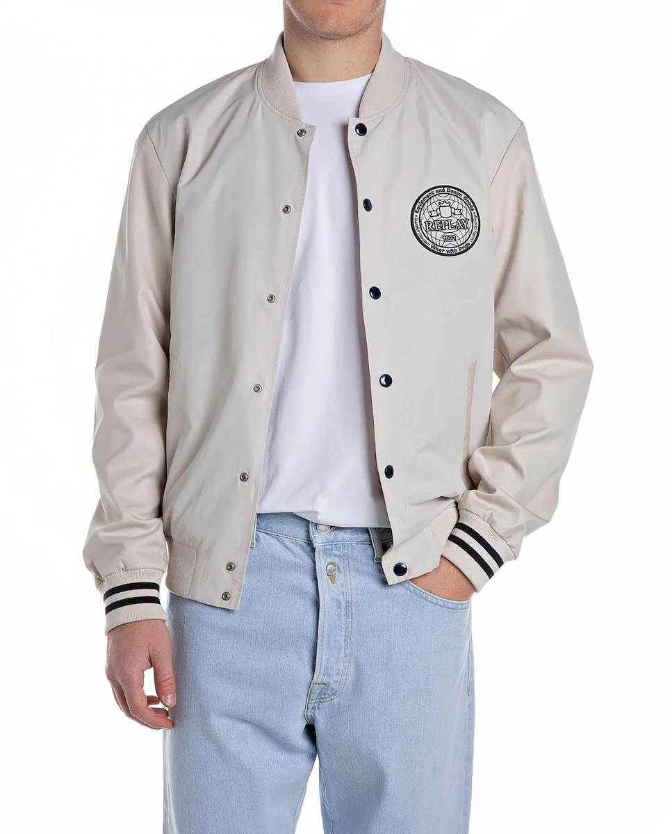 Мужская куртка-бомбер на пуговицах Replay, естественный
Мужская куртка-бомбер на пуговицах Replay, естественный