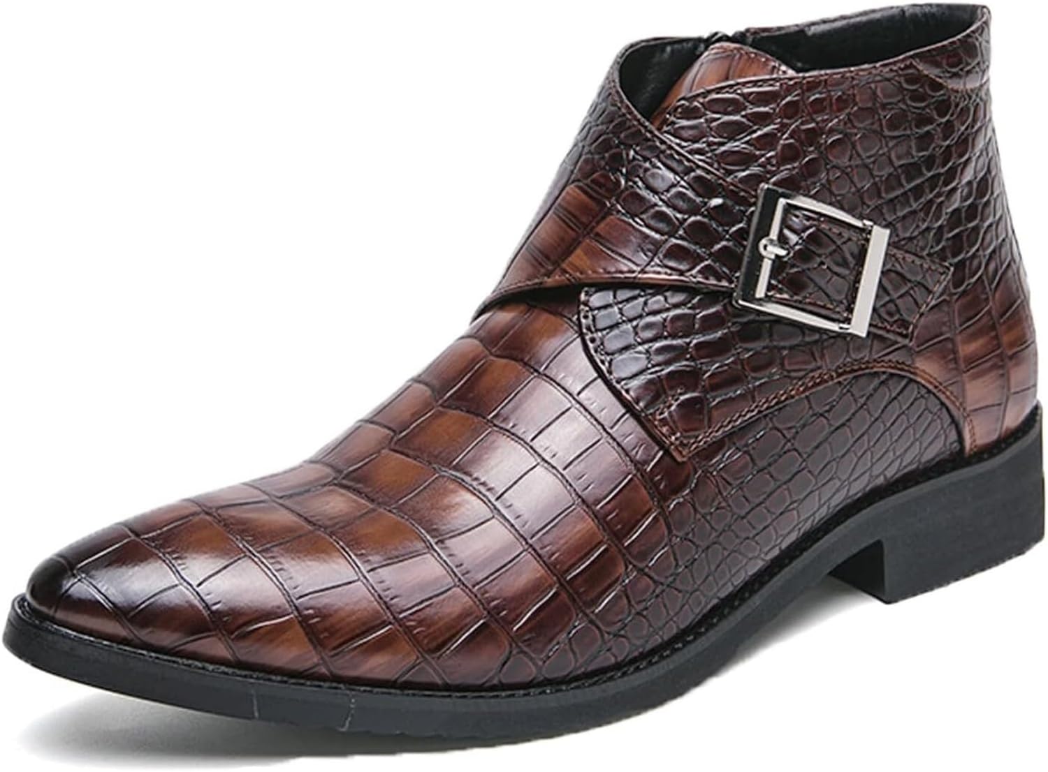 Мужские кожаные челси с тиснением под крокодила, модные ботинки с заостренным носком, ремешком, невысоким массивным каблуком, боковой молнией, для делового и повседневного ношения Generic, коричневый
Мужские кожаные челси с тиснением под крокодила, модные ботинки с заостренным носком, ремешком, невысоким массивным каблуком, боковой молнией, для делового и повседневного ношения Generic, коричневый
