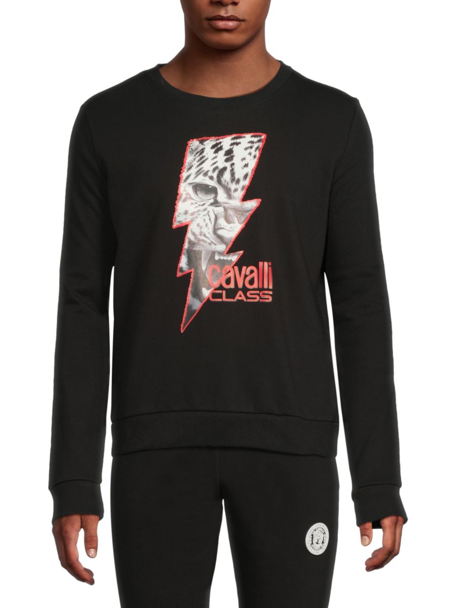 Толстовка с графическим логотипом Cavalli Class by Roberto Cavalli, черный 
Толстовка с графическим логотипом Cavalli Class by Roberto Cavalli, черный