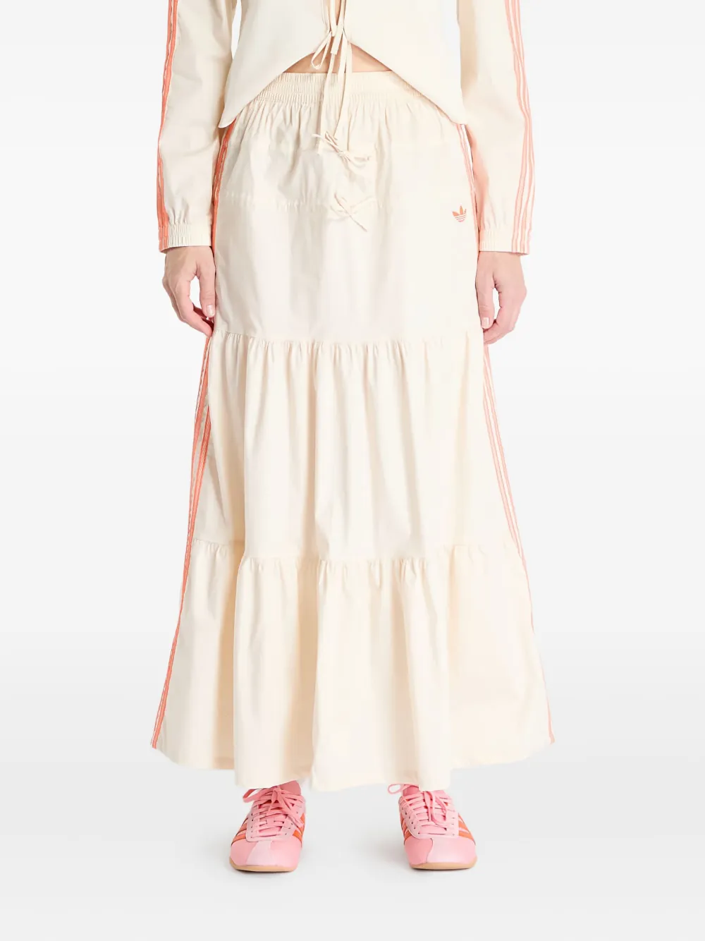 Ярусная юбка миди Summer Glow с полосками Adidas, бежевый
Ярусная юбка миди Summer Glow с полосками Adidas, бежевый