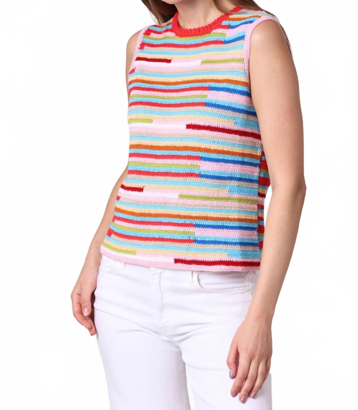 Вязаный топ в разноцветном сочетании Minnie Rose, мультиколор
Вязаный топ в разноцветном сочетании Minnie Rose, мультиколор