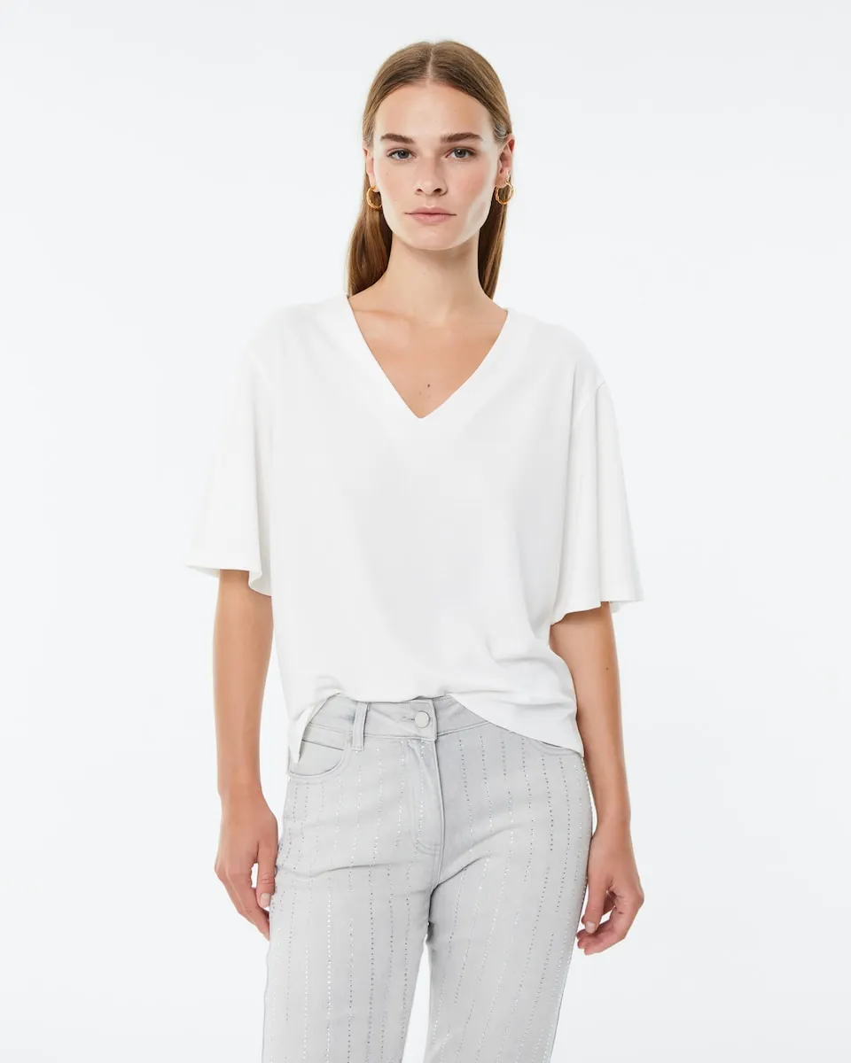 Базовая женская футболка с коротким рукавом и V-образным вырезом Paz Torras, белый
Базовая женская футболка с коротким рукавом и V-образным вырезом Paz Torras, белый