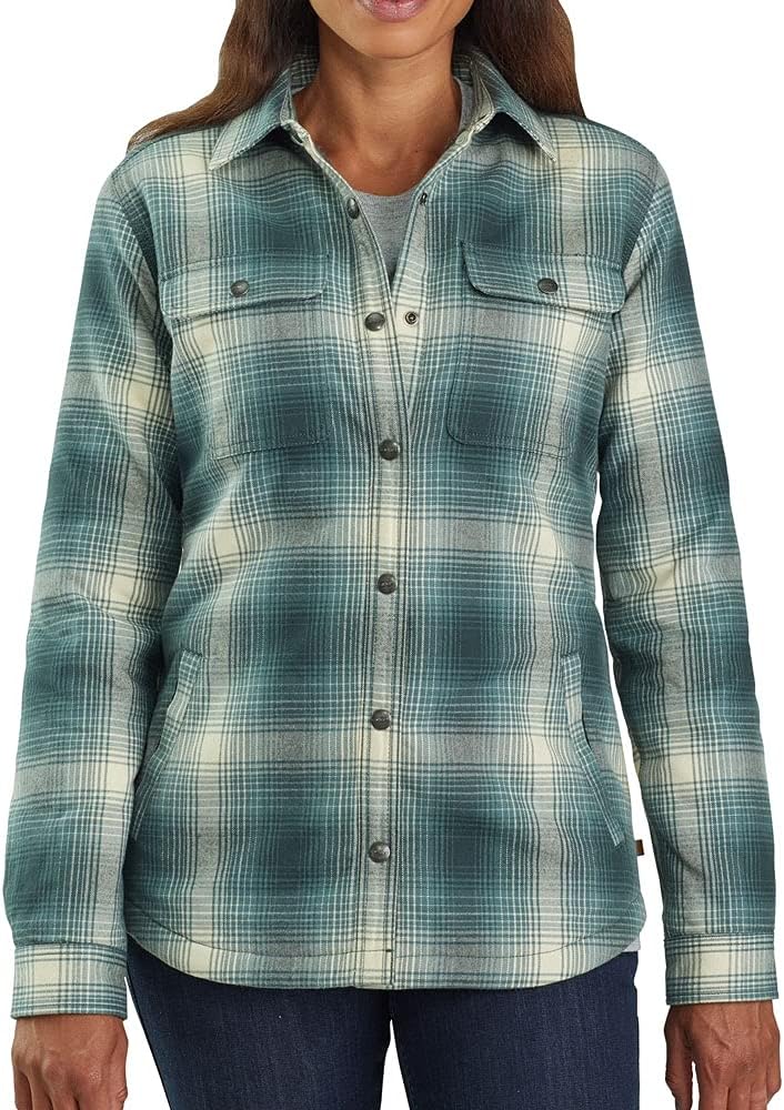 Carhartt Women's 103227 Женская флисовая рубашка Hubbard Sherpa-Lined Shirt Jac, Balsam Green
Carhartt Women's 103227 Женская флисовая рубашка Hubbard Sherpa-Lined Shirt Jac, Balsam Green
