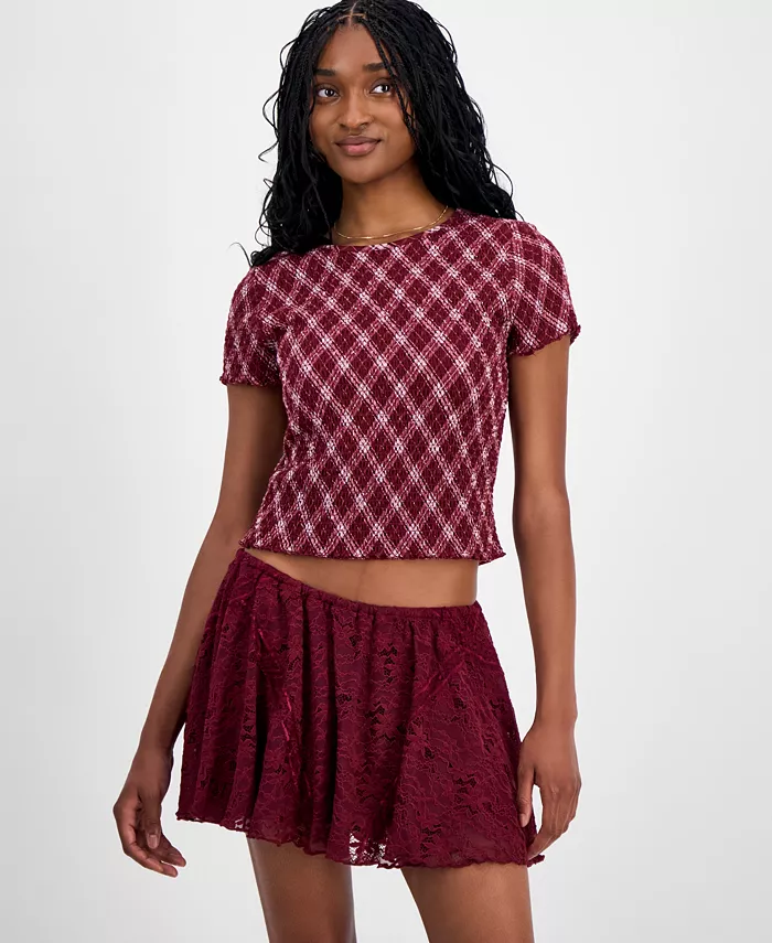 Топ с короткими рукавами и сборками, с принтом по всей поверхности для юниоров Madden Girl, фиолетовый
Топ с короткими рукавами и сборками, с принтом по всей поверхности для юниоров Madden Girl, фиолетовый