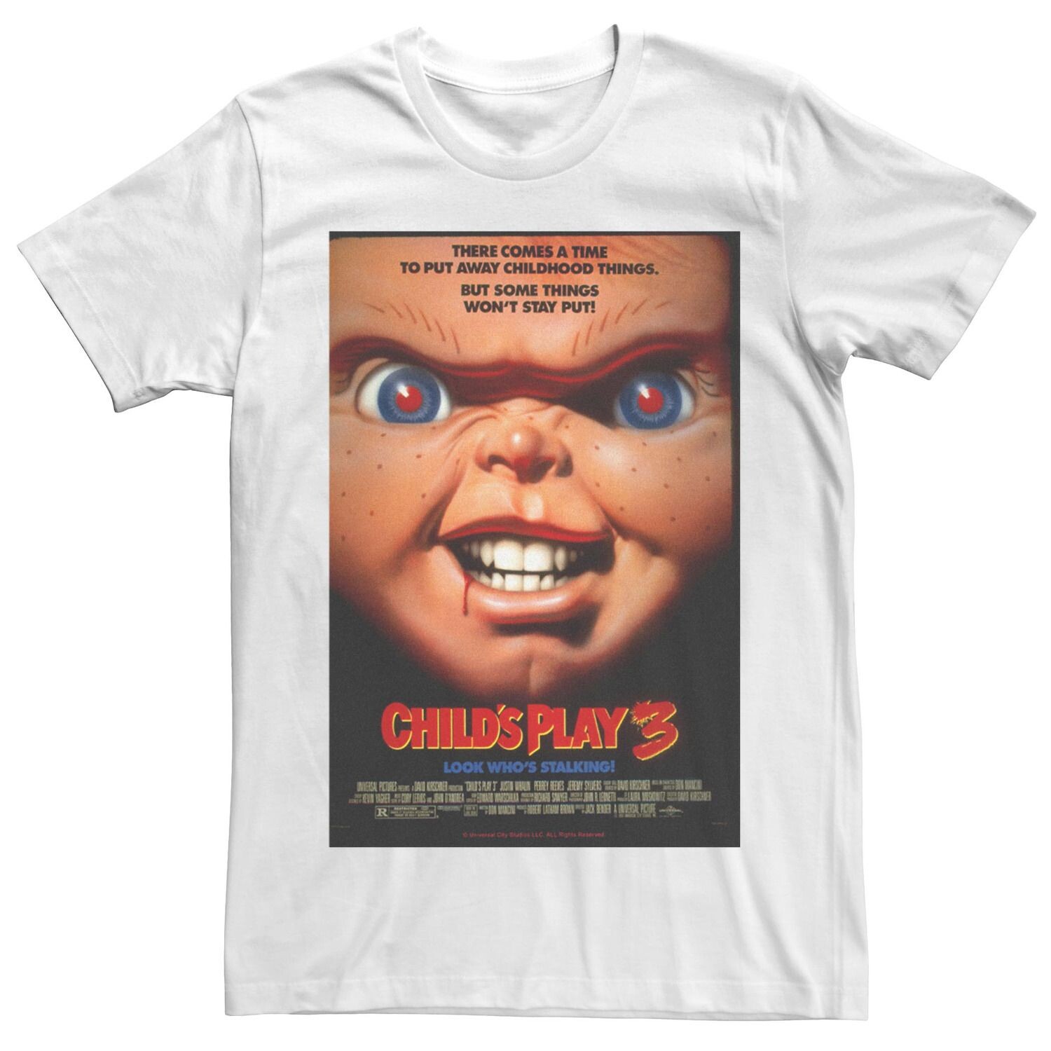 Мужская футболка с логотипом Chucky Child's Play 3 Face Shot Licensed Character, белый
Мужская футболка с логотипом Chucky Child's Play 3 Face Shot Licensed Character, белый