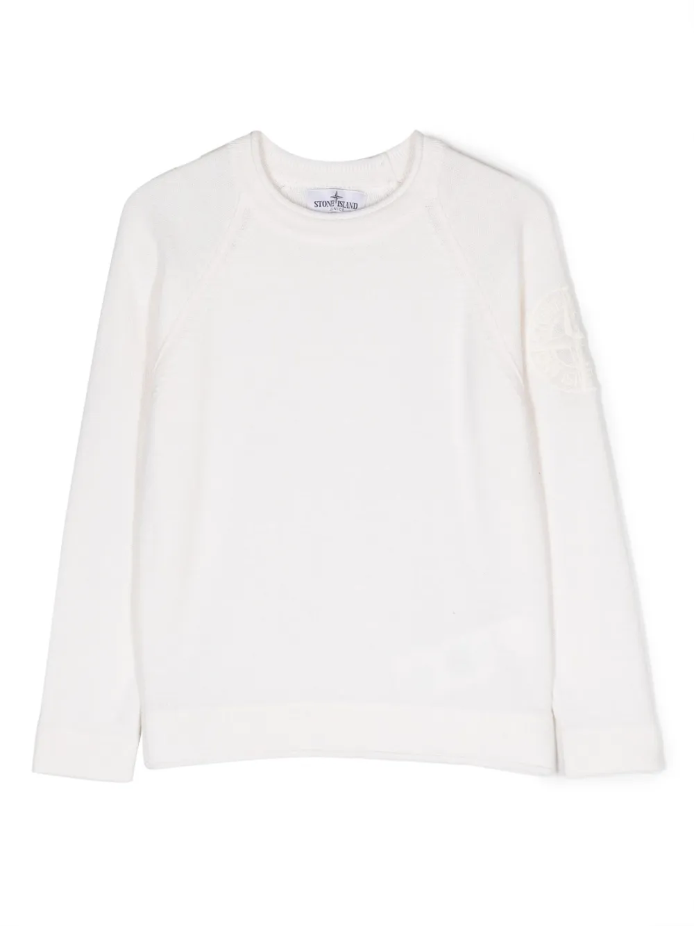 Джемпер с вышитым логотипом Stone Island Junior, белый
Джемпер с вышитым логотипом Stone Island Junior, белый