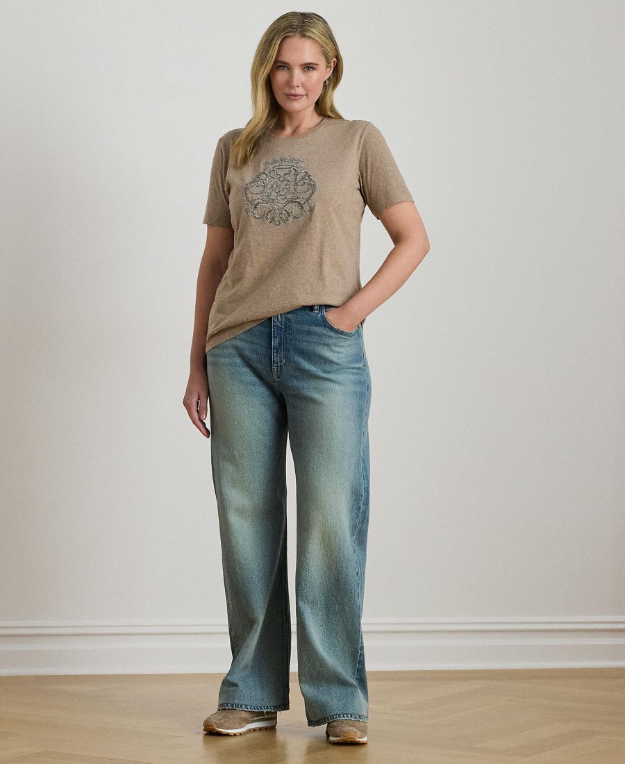 Футболка из хлопкового трикотажа большого размера с бисерным гербом Lauren Ralph Lauren, Adirondack Heather
Футболка из хлопкового трикотажа большого размера с бисерным гербом Lauren Ralph Lauren, Adirondack Heather