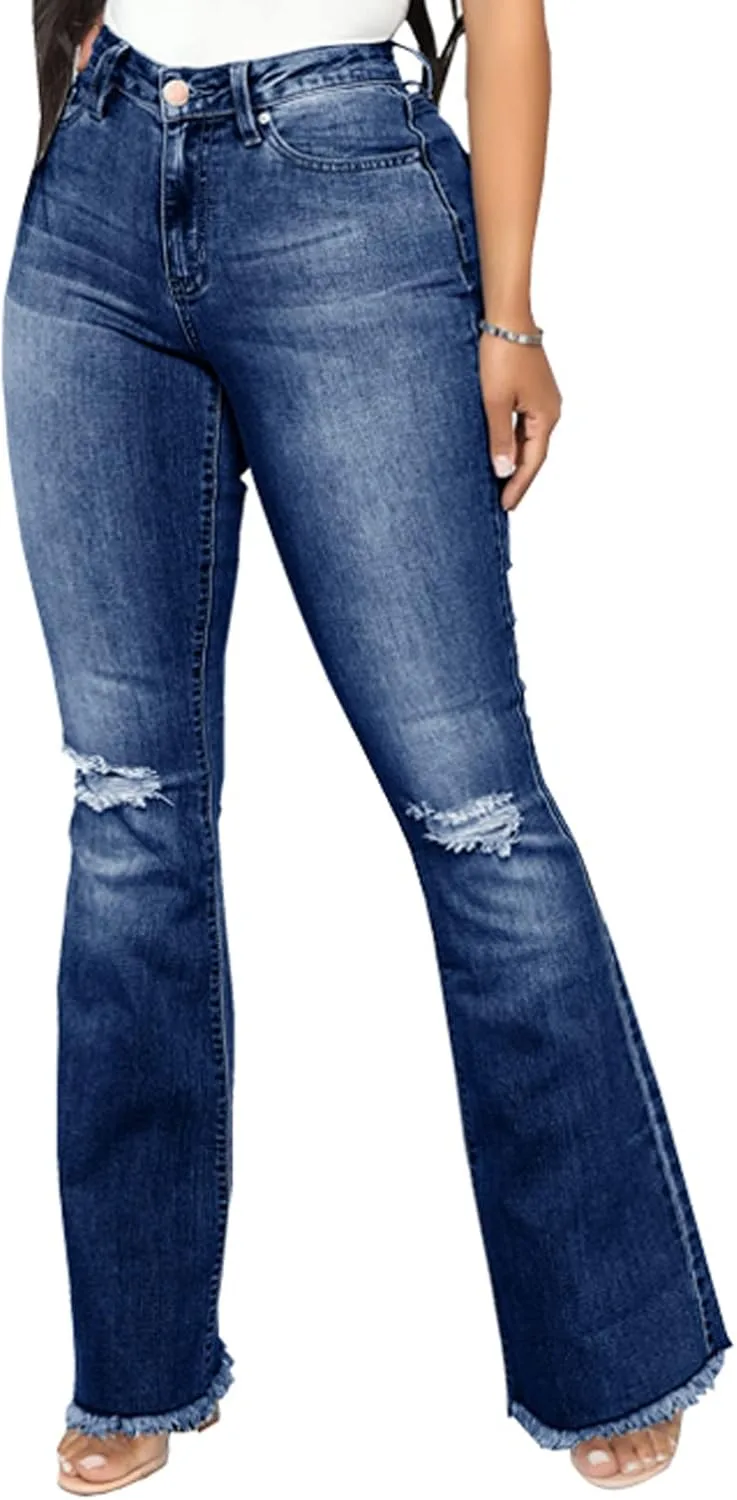Винтажные джинсы Bell Bottom для женщин с высокой талией, рваными дырами и необработанным краем ZonJie
Винтажные джинсы Bell Bottom для женщин с высокой талией, рваными дырами и необработанным краем ZonJie