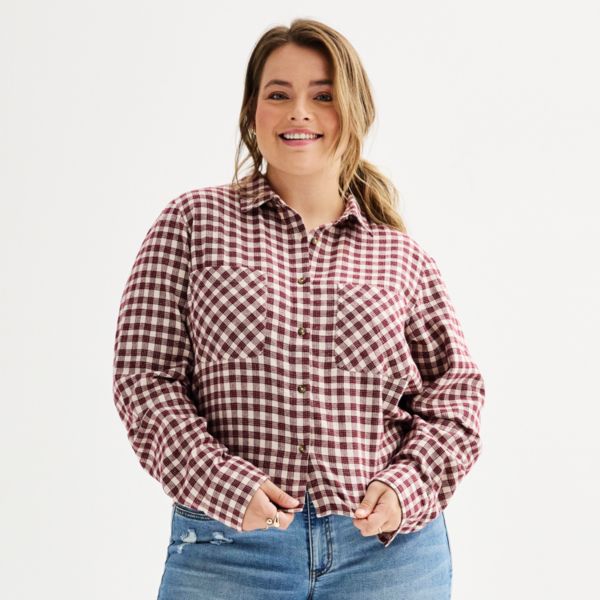 Укороченная фланелевая рубашка больших размеров для юниоров So, цвет burgandy plaid
Укороченная фланелевая рубашка больших размеров для юниоров So, цвет burgandy plaid