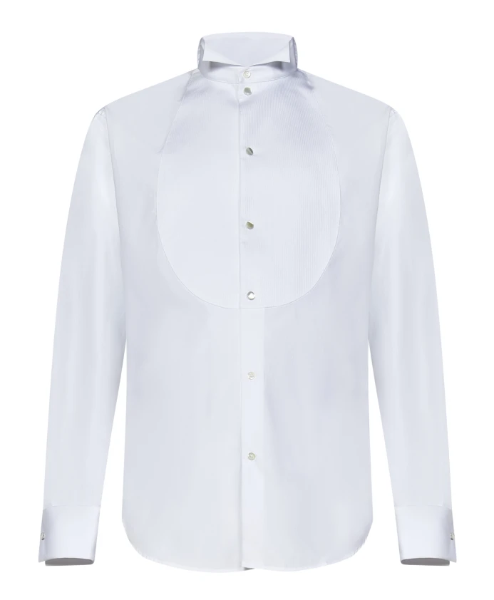 Белая рубашка для смокинга с воротником-стойкой Emporio Armani, белый
Белая рубашка для смокинга с воротником-стойкой Emporio Armani, белый