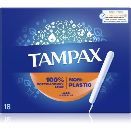Непластичные тампоны Tampax Super Plus - 18 мл Non-Plastic
Непластичные тампоны Tampax Super Plus - 18 мл Non-Plastic