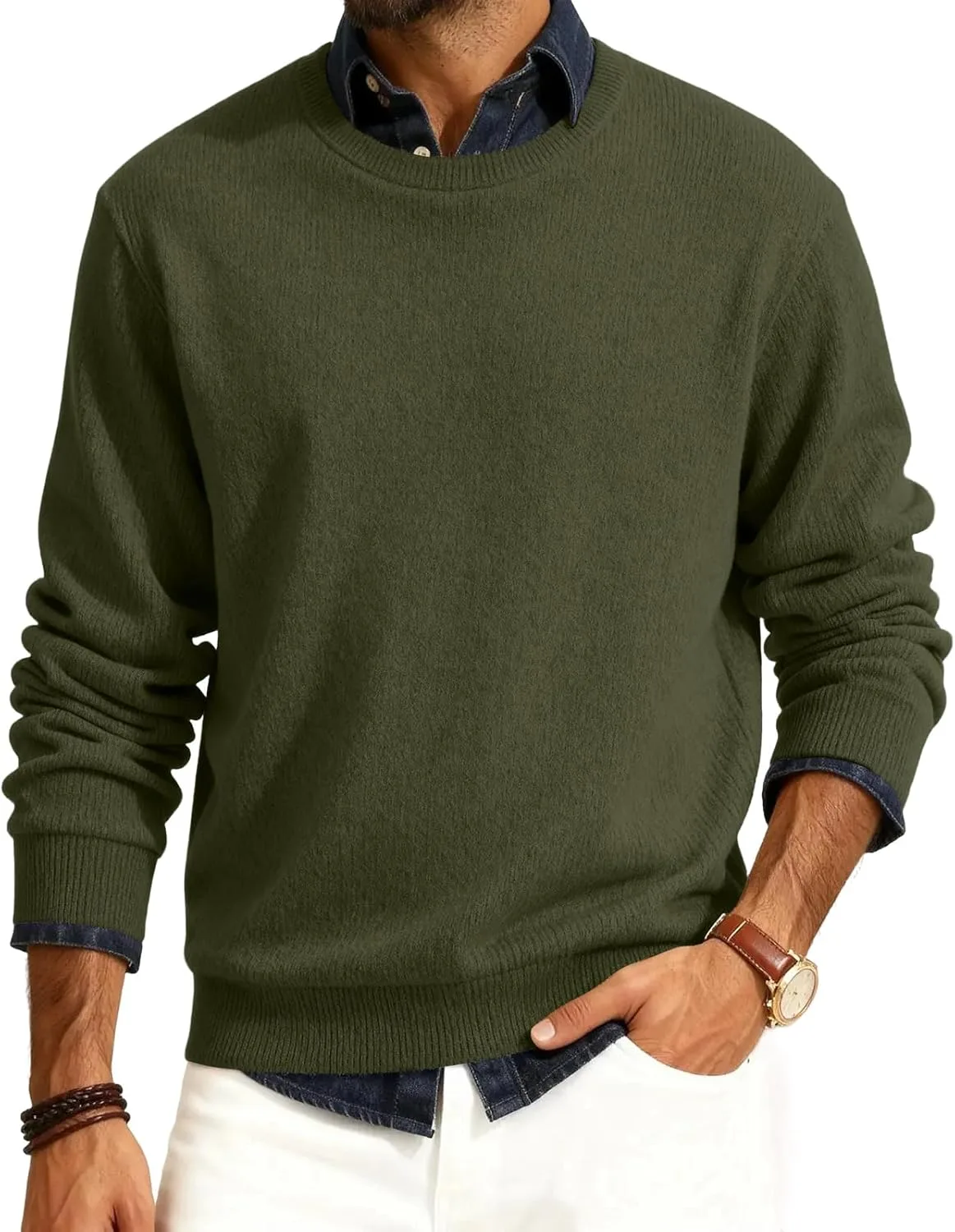 Мужской свитер-пуловер Casual с длинными рукавами, мягкий, эластичный, однотонный
Мужской свитер-пуловер Casual с длинными рукавами, мягкий, эластичный, однотонный